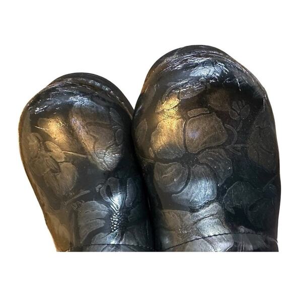 Dansko Women's Professional Clog Pewter Floral Leather Sz 38 7.5 Comfort Nurse - Picture 12 of 16